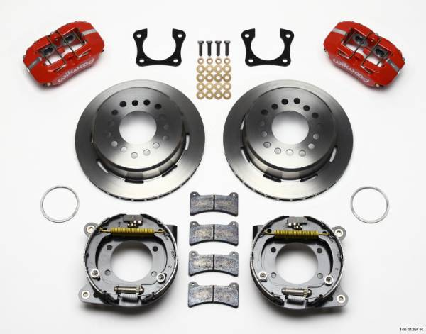 Wilwood - Wilwood 140-11397-R Wilwood Dynapro Low-Profile 11.00in P-Brake Kit - Red 58-64 Olds/Pontiac Ends 2.81in Offset