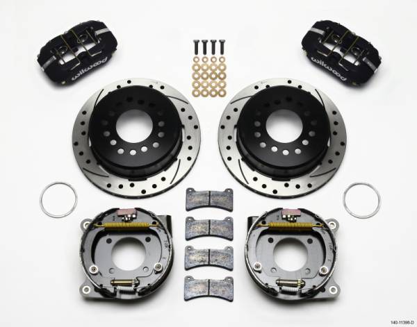 Wilwood - Wilwood 140-11398-D Wilwood Dynapro Low-Profile 11.00in P-Brake Kit Drilled Chevy 12 Bolt 2.75in Off w/ C-Clips
