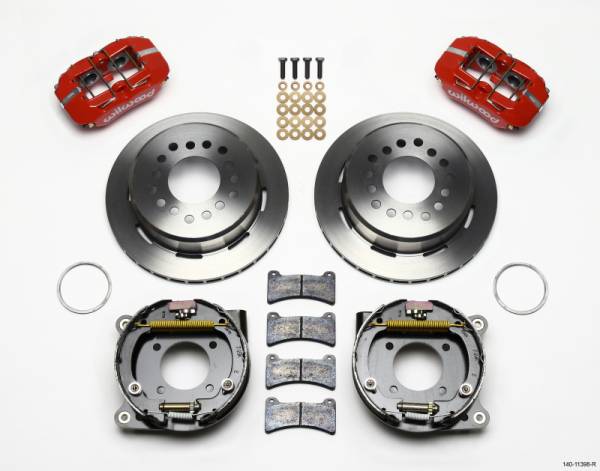 Wilwood - Wilwood 140-11398-R Wilwood Dynapro Low-Profile 11.00in P-Brake Kit - Red Chevy 12 Bolt 2.75in Off w/ C-Clips