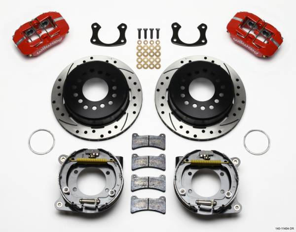 Wilwood - Wilwood 140-11404-DR Wilwood Dynapro Low-Profile 11.00in P-Brake Kit Drill-Red New Big Ford 2.50in Off Front Mount
