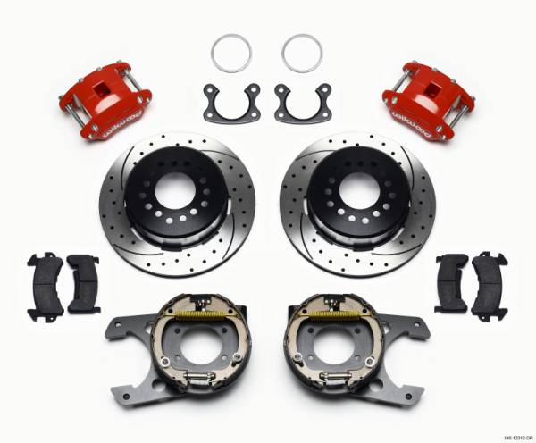 Wilwood - Wilwood 140-12212-DR Wilwood D154 P/S P-B Kit Drilled-Red Small Ford 2.50in Offset