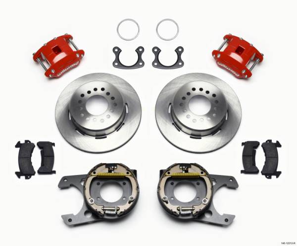 Wilwood - Wilwood 140-12212-R Wilwood D154 P/S Park Brake Kit Red Small Ford 2.50in Offset