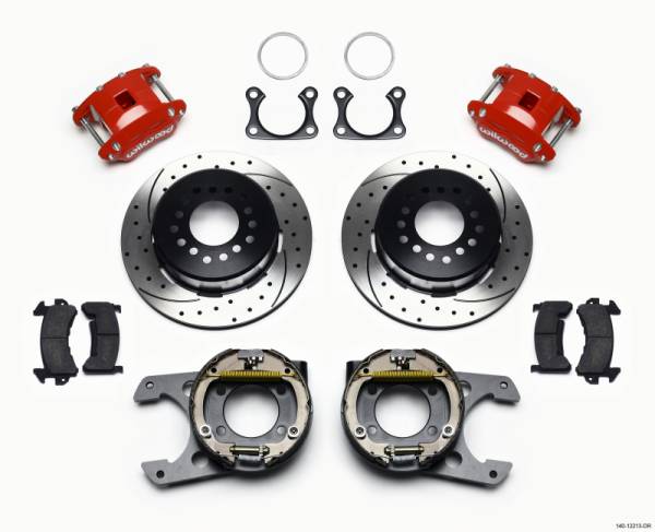 Wilwood - Wilwood 140-12213-DR Wilwood D154 P/S P-B Kit Drilled-Red Big Ford 2.36in Offset