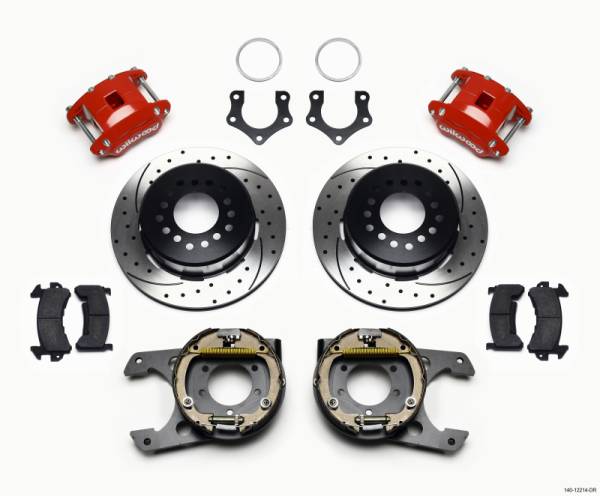 Wilwood - Wilwood 140-12214-DR Wilwood D154 P/S P-B Kit Drilled-Red Mopar/Dana 2.36in Off w/Snap Ring Bearing