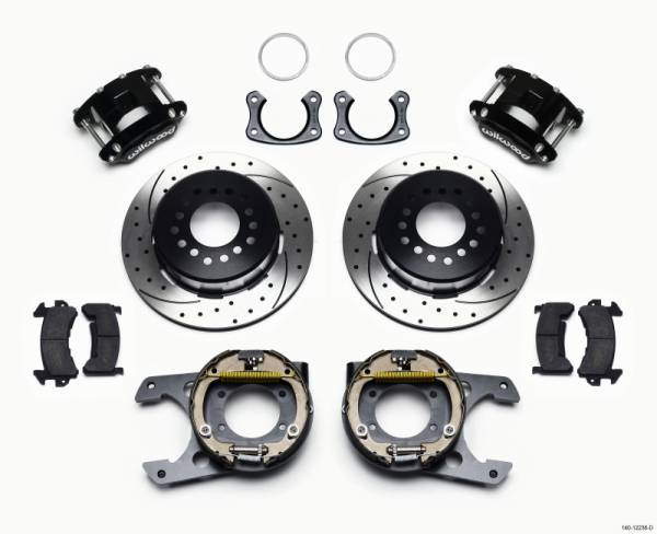 Wilwood - Wilwood 140-12236-D Wilwood D154 P/S Park Brake Kit Drilled New Big Ford 2.50in Off Staggered Mount
