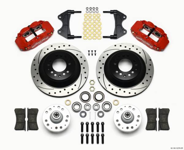 Wilwood - Wilwood 140-12276-DR Wilwood Narrow Superlite 6R Front Hub & 1PC Rtr Kit 12.88in Drilled -Red WWE ProSpindle