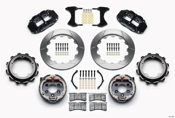 Wilwood - Wilwood 140-12435 Wilwood Narrow Superlite 4R Rear P-Brk Kit 12.88in Strange Eng Floater 3.49in Offset