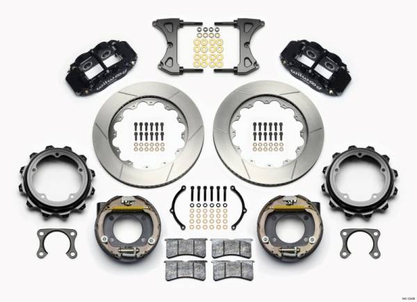 Wilwood - Wilwood 140-12436 Wilwood Narrow Superlite 4R Rear P-Brk Kit 14.00in Strange Eng Floater 3.49in Offset