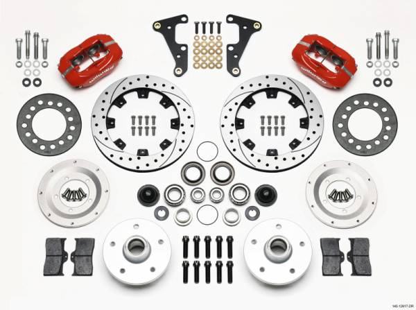 Wilwood - Wilwood 140-12617-DR Wilwood Forged Dynalite Front Kit 11.75in Drilled Red 40-52 Oldsmobile