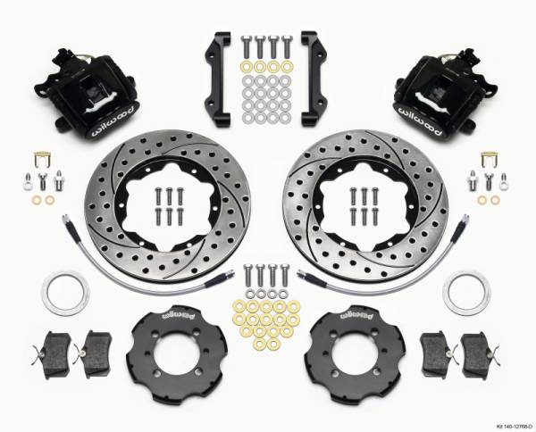 Wilwood - Wilwood 140-12768-D Wilwood Combination Parking Brake Rear Kit 11.00in Drilled 2012 Fiat 500 w/ Lines
