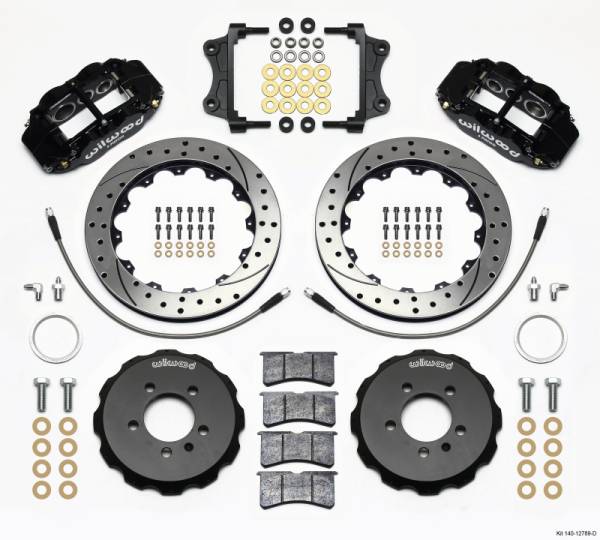Wilwood - Wilwood 140-12789-D Wilwood Narrow Superlite 6R Front Hat Kit 12.88in Drilled 06-12 Volkswagen GTI w/ Lines