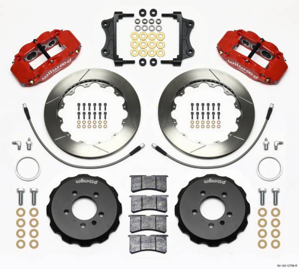 Wilwood - Wilwood 140-12789-R Wilwood Narrow Superlite 6R Front Hat Kit 12.88in Red 06-12 Volkswagen GTI w/ Lines