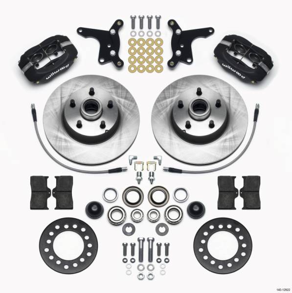 Wilwood - Wilwood 140-12922 Wilwood Forged Dynalite Front Kit 11.28in 1 PC Rotor&Hub Ford 1954-1956