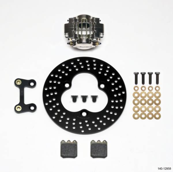Wilwood - Wilwood 140-12958 Wilwood Dynapro Single LW Left Front Kit - Midget 10.20in Aluminum Drilled Rotor