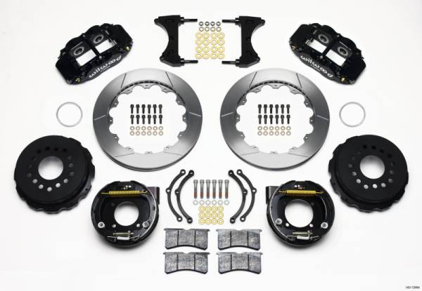 Wilwood - Wilwood 140-12964 Wilwood Narrow Superlite 4R Rear P-Brk Kit 12.88in Chevy 12 Bolt w/ C-Clips