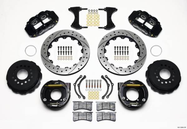 Wilwood - Wilwood 140-12964-D Wilwood Narrow Superlite 4R Rear P-Brk Kit 12.88in Drilled Chevy 12 Bolt w/ C-Clips