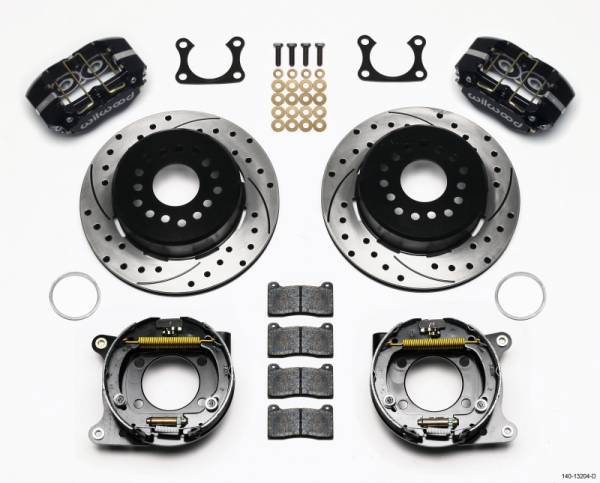 Wilwood - Wilwood 140-13204-D Wilwood Dynapro Dust-Boot P/S Park Brake Kit Drilled Big Ford 2.36in Offset