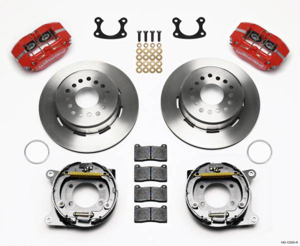 Wilwood - Wilwood 140-13205-R Wilwood Dynapro Dust-Boot P/S Park Brake Kit Red Small Ford 2.66in Offset