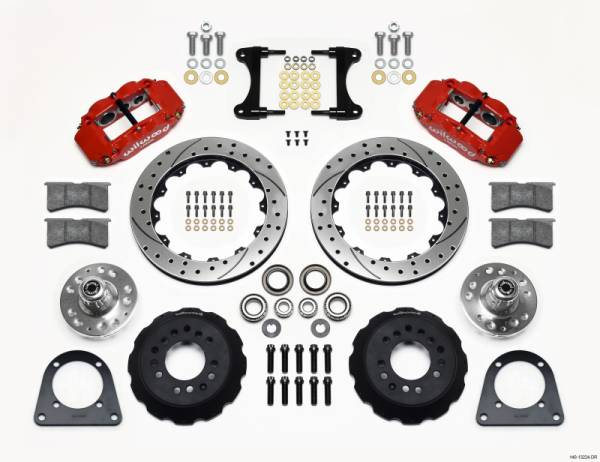 Wilwood - Wilwood 140-13224-DR Wilwood Narrow Superlite 6R Front Hub Kit 12.88in Drill Red TCI-IFS 71-78 (Pinto Based)
