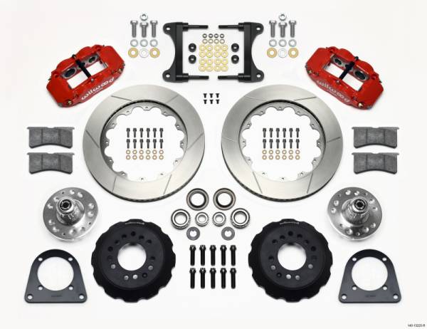 Wilwood - Wilwood 140-13225-R Wilwood Narrow Superlite 6R Front Hub Kit 14.00in Red TCI-IFS 71-78 (Pinto Based)