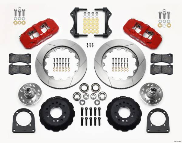 Wilwood - Wilwood 140-13226-R Wilwood AERO6 Front Hub Kit 14.00in Red TCI-IFS 71-78 (Pinto Based)