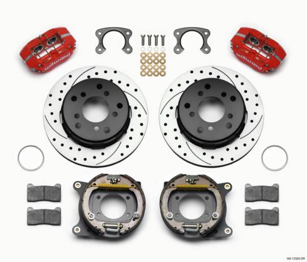 Wilwood - Wilwood 140-13320-DR Wilwood Dynapro Lug Mount P/S P-B Kit Drilled-Red Small Ford 2.36in Off Bronco 5 x 5.50