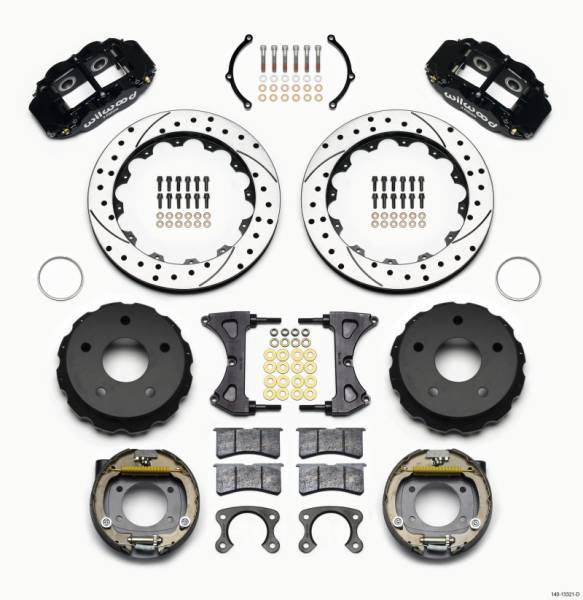 Wilwood - Wilwood 140-13321-D Wilwood Narrow Superlite 4R Rear P-Brk Kit 12.88in Drilled Small Ford 2.36in Off Bronco 5 x 5.50