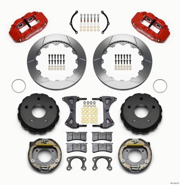 Wilwood - Wilwood 140-13321-R Wilwood Narrow Superlite 4R Rear P-Brk Kit 12.88in Red Small Ford 2.36in Off Bronco 5 x 5.50
