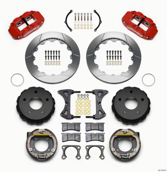Wilwood - Wilwood 140-13323-R Wilwood Narrow Superlite 4R Rear P-Brk Kit 12.88in Red Big Ford 2.36in Off Bronco 5 x 5.50