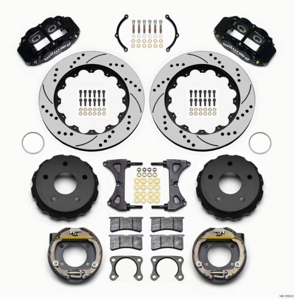 Wilwood - Wilwood 140-13332-D Wilwood Narrow Superlite 4R Rear P-Brk Kit 14.00in Drilled Small Ford 2.36in Off Bronco 5 x 5.50
