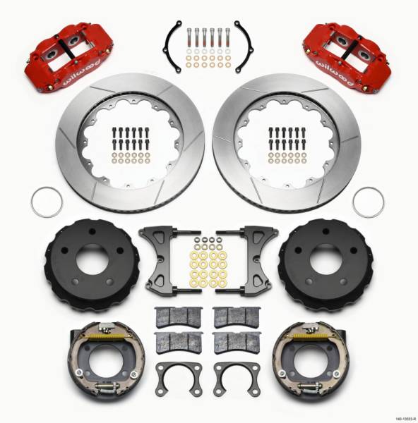 Wilwood - Wilwood 140-13333-R Wilwood Narrow Superlite 4R Rear P-Brk Kit 14.00in Red Big Ford 2.36in Off Bronco 5 x 5.50
