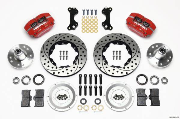 Wilwood - Wilwood 140-13345-DR Wilwood Dynapro Dust-Boot Front Kit 11.00in Drilled-Red WWE ProSpindle