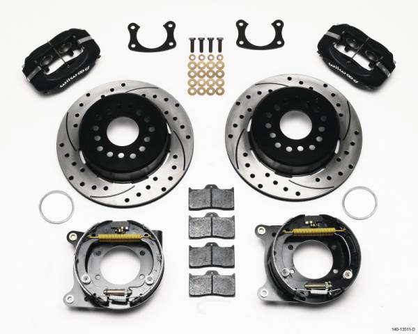 Wilwood - Wilwood 140-13511-D Wilwood Forged Dynalite P/S Park Brake Kit Drilled BOP Axle 2.75in Bearing 2.75 Offset