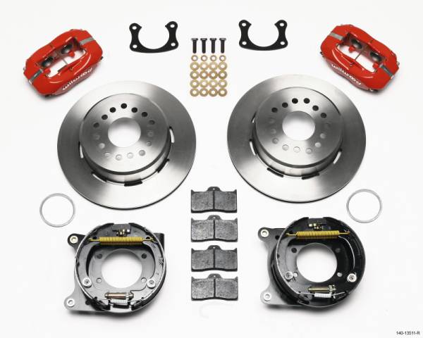 Wilwood - Wilwood 140-13511-R Wilwood Forged Dynalite P/S Park Brake Kit Red BOP Axle 2.75in Bearing 2.75 Offset