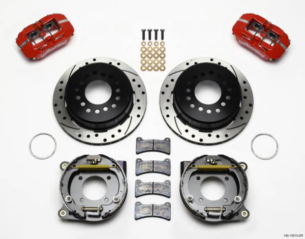 Wilwood - Wilwood 140-13513-DR Wilwood Dynapro Low-Profile 11.00in P-Brake Kit Drill-Red BOP Axle 2.75in Bearing 2.75 Offset