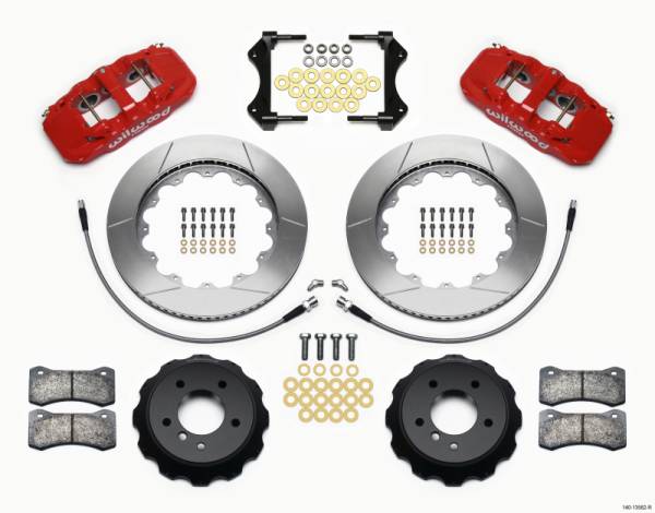 Wilwood - Wilwood 140-13582-R Wilwood AERO6 Front Hat Kit 14.00 Red 2007-2011 BMW E90 Series w/Lines