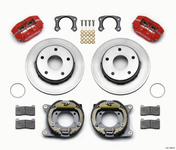 Wilwood - Wilwood 140-13664-R Wilwood Dynapro Lug Mount P/S Park Brake Kit Red Big Ford New 2.38in Off Bronco 5 x 5.50