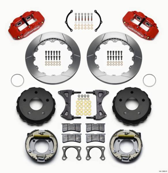 Wilwood - Wilwood 140-13665-R Wilwood Narrow Superlite 4R Rear P-Brk Kit 12.88in Red Big Ford New 2.38in Off Bronco 5 x 5.50