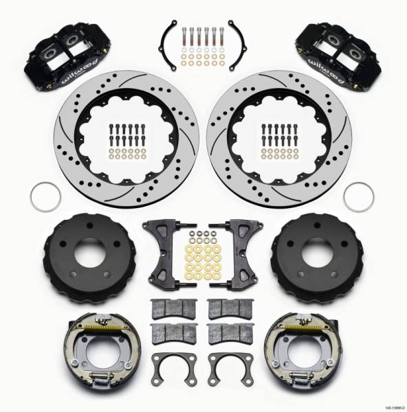 Wilwood - Wilwood 140-13666-D Wilwood Narrow Superlite 4R Rear P-Brk Kit 14.00in Drilled Big Ford New 2.38in Off Bronco 5 x 5.50
