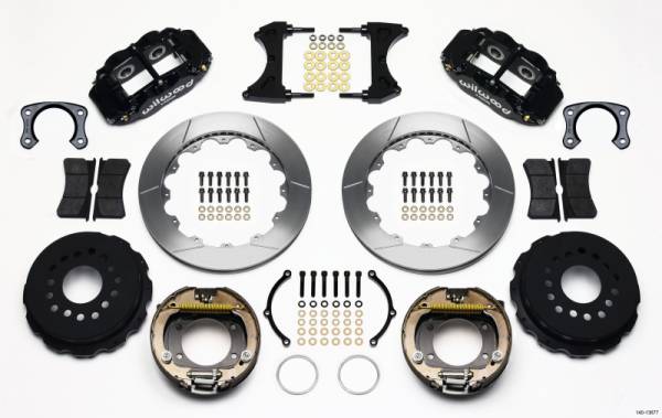 Wilwood - Wilwood 140-13677 Wilwood Narrow Superlite 4R Rear P-Brk Kit 12.88in Big Ford New Style 2.50in Off Stag Mount