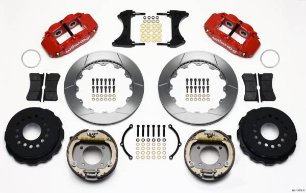 Wilwood - Wilwood 140-13678-R Wilwood Narrow Superlite 4R Rear P-Brk Kit 12.88in Red Chevy 12 Bolt w/ C-Clips