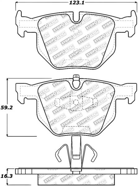 Stoptech - Stoptech 305.11700 StopTech Street Select Brake Pads - Rear