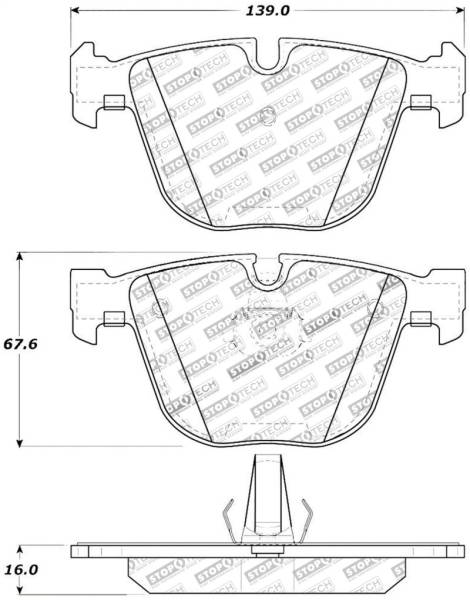 Stoptech - Stoptech 308.09190 StopTech Street Touring 06-09 BMW M5 E60 / 07-09 M6 E63/E63 Rear Brake Pads