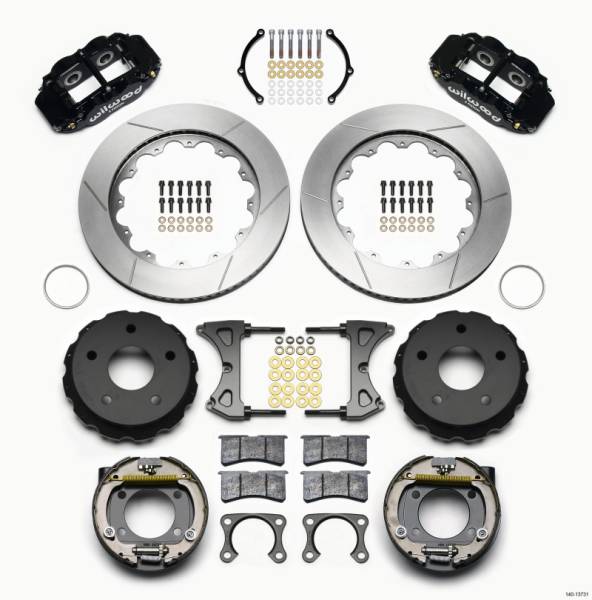 Wilwood - Wilwood 140-13731 Wilwood Narrow Superlite 4R Rear P-Brk Kit 14.00in Big Ford 2.00in Off Bronco 5 x 5.50
