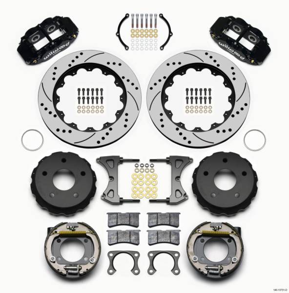 Wilwood - Wilwood 140-13731-D Wilwood Narrow Superlite 4R Rear P-Brk Kit 14.00in Drilled Big Ford 2.00in Off Bronco 5 x 5.50