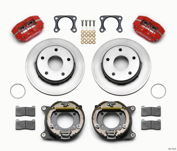 Wilwood - Wilwood 140-13733-R Wilwood Dynapro Lug Mount P/S Park Brake Kit Red Big Ford 2.00in Off Bronco 5 x 5.50