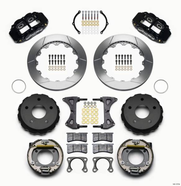 Wilwood - Wilwood 140-13734 Wilwood Narrow Superlite 4R Rear P-Brk Kit 12.88in Big Ford 2.00in Off Bronco 5 x 5.50