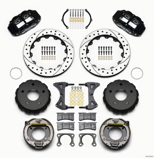 Wilwood - Wilwood 140-13734-D Wilwood Narrow Superlite 4R Rear P-Brk Kit 12.88in Drilled Big Ford 2.00in Off Bronco 5 x 5.50