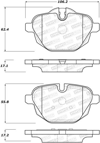 Stoptech - Stoptech 308.14730 StopTech Street Brake Pads - Rear