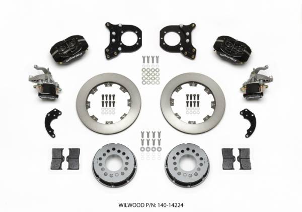 Wilwood - Wilwood 140-14224 Wilwood Forged Dynalite P/S Rear Kit w/MC4 P-Brake Chev 12 Bolt w/Clip Eliminator